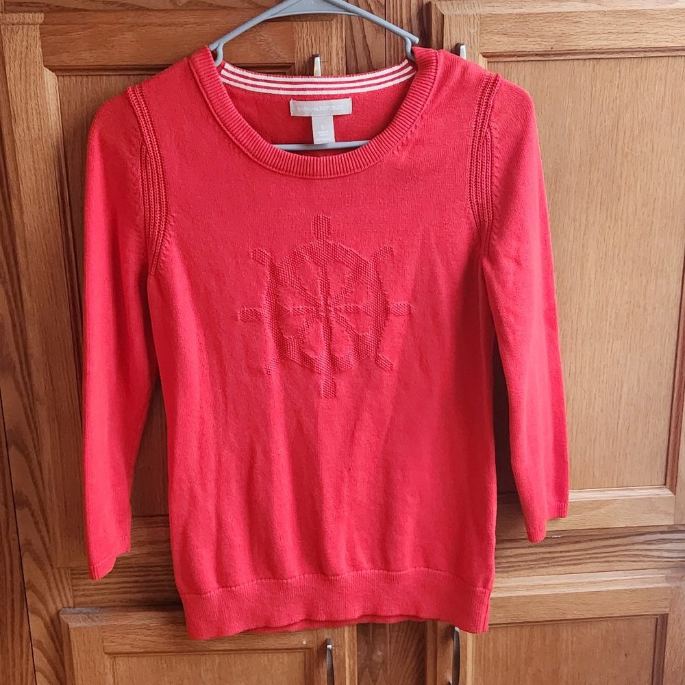 Banana Republic Red Girl's Preppy Nautical Themed Sweater Size Small